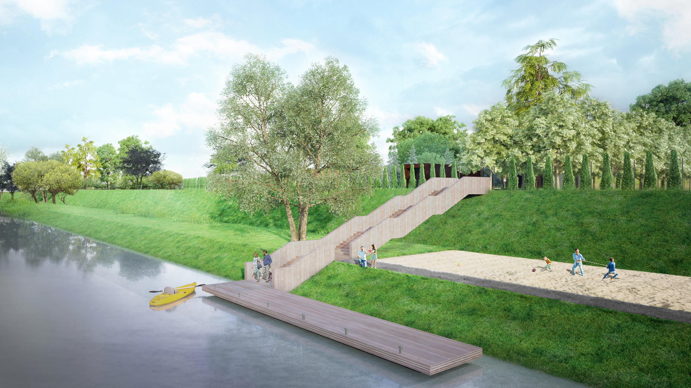 Przystań z kajakiem